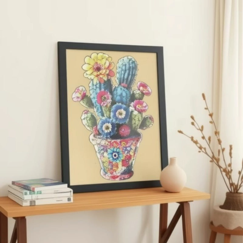 Wooden Puzzle With Photo Frame Plant