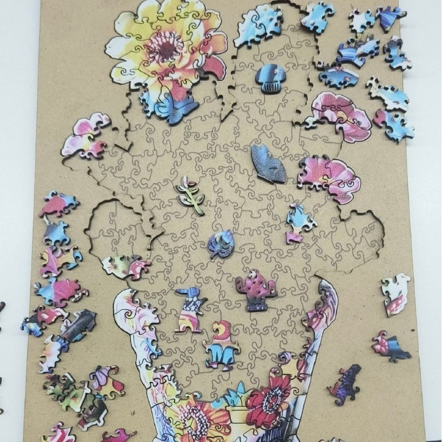 Wooden Puzzle With Photo Frame Plant