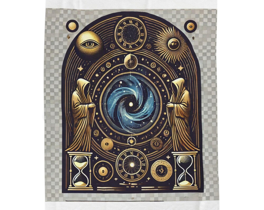 Celestial Velveteen Plush Blanket: Mystical Astrology Decor